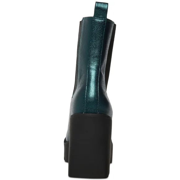 NEW Madden Girl Metallic Teal Tippah Lug Sole Chelsea Boot - Picture 3 of 5